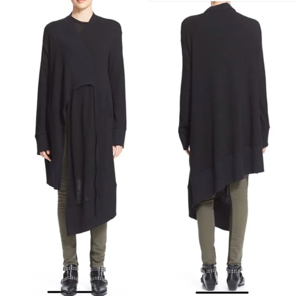 Superfine Chime Asymmetrical Long‎ Wool Sweater